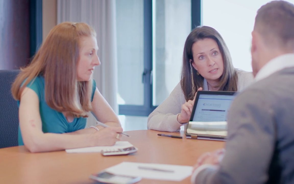 Family lawyer-mediator explaining the law during a mediation