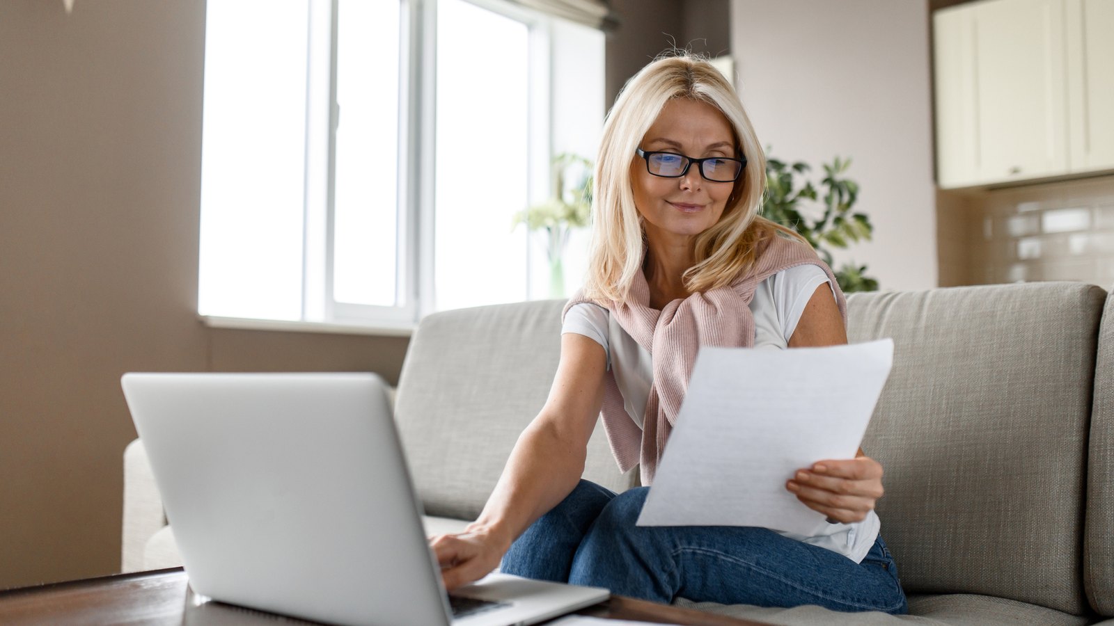 Gathering financial documents at home before mediation